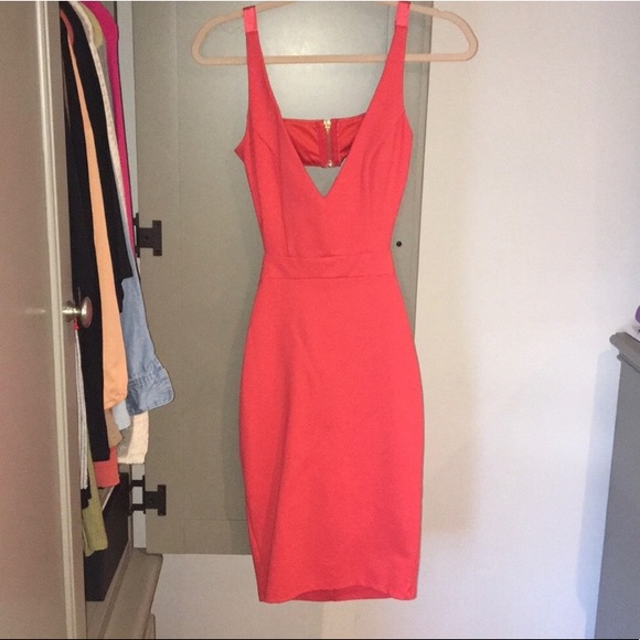 Hot Miami Styles Coral Midi Dress - Picture 1 of 6